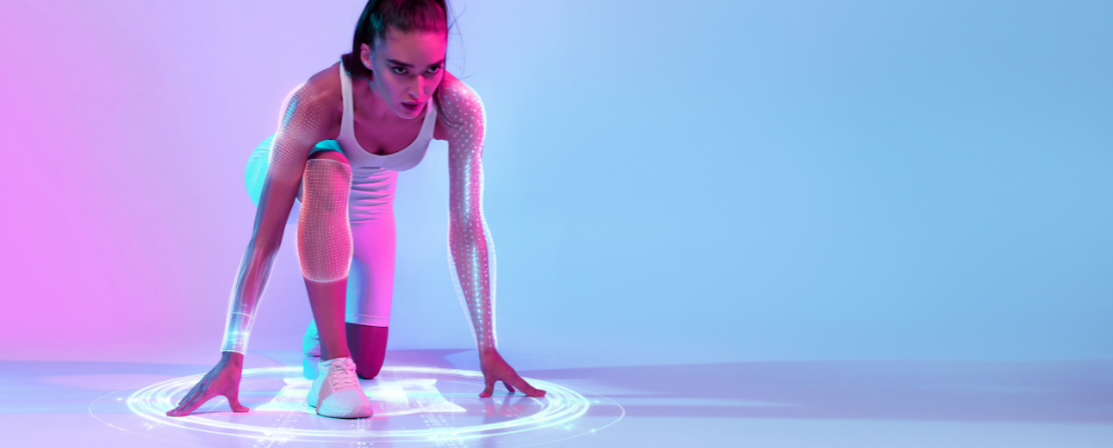 Woman sprinting